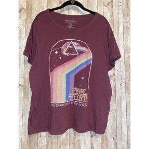 Women's Pink Floyd Dark Side of the Moon Graphic Band Tee T-Shirt Size XXL